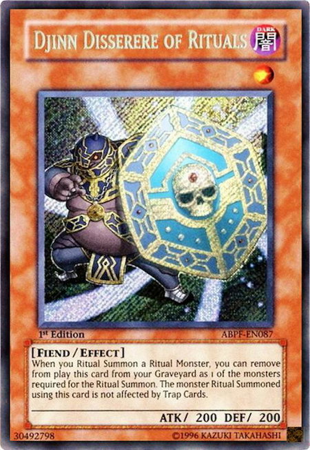 Djinn Disserere of Rituals trading card from Absolute Powerforce Djinn Disserere of Rituals - Absolute Powerforce YuGiOh trading card