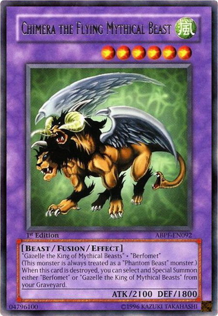 Chimera the Flying Mythical Beast trading card from Absolute Powerforce Chimera the Flying Mythical Beast - Absolute Powerforce YuGiOh trading card