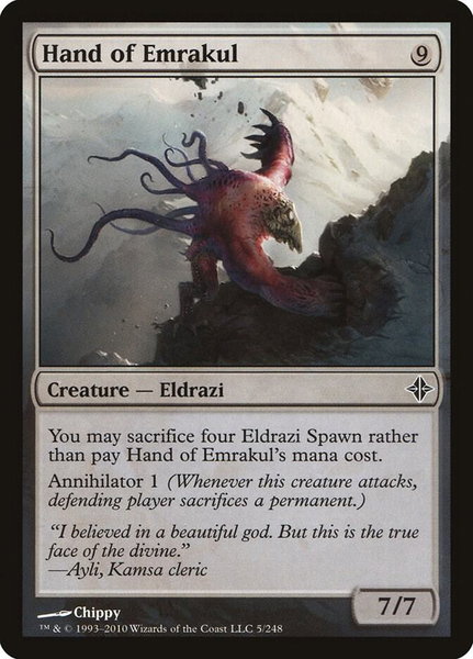 Hand of Emrakul trading card from Rise of the Eldrazi Hand of Emrakul - Rise of the Eldrazi Magic: The Gathering trading card