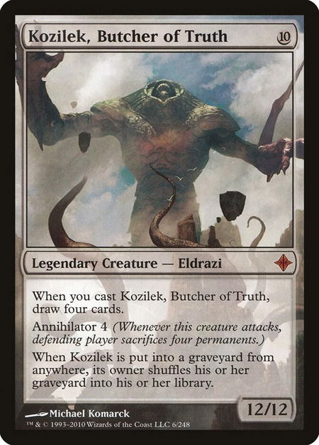 Kozilek, Butcher of Truth - Rise of the Eldrazi Magic: The Gathering trading card
