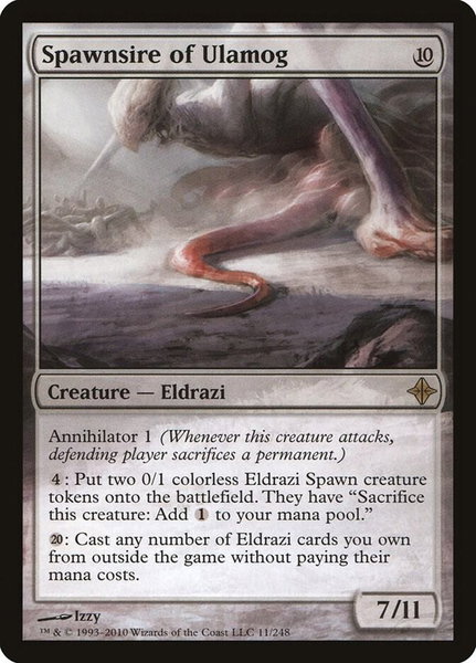 Spawnsire of Ulamog trading card from Rise of the Eldrazi Spawnsire of Ulamog - Rise of the Eldrazi Magic: The Gathering trading card