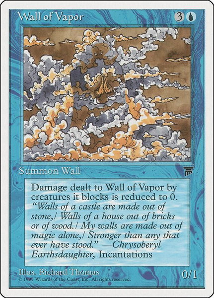 Wall of Vapor trading card from Chronicles Wall of Vapor - Chronicles Magic: The Gathering trading card