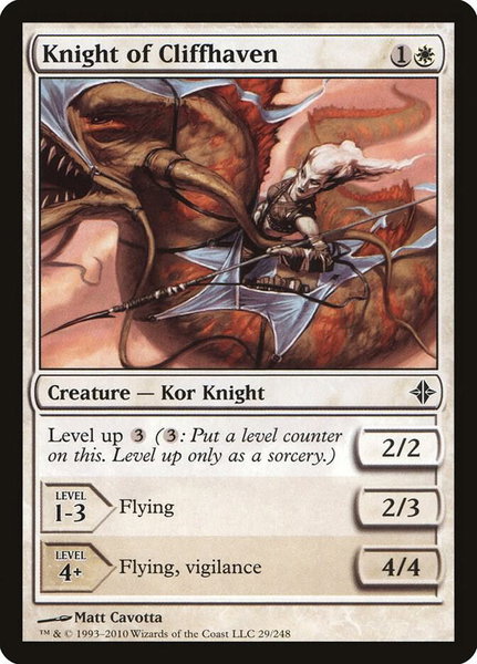 Knight of Cliffhaven trading card from Rise of the Eldrazi Knight of Cliffhaven - Rise of the Eldrazi Magic: The Gathering trading card