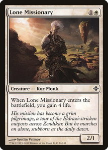 Lone Missionary - Rise of the Eldrazi (ROE) #34 - Common Magic: The Gathering Trading Card
