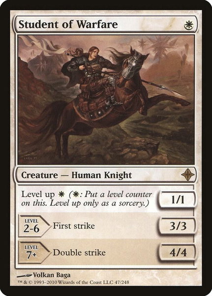 Student of Warfare trading card from Rise of the Eldrazi Student of Warfare - Rise of the Eldrazi Magic: The Gathering trading card