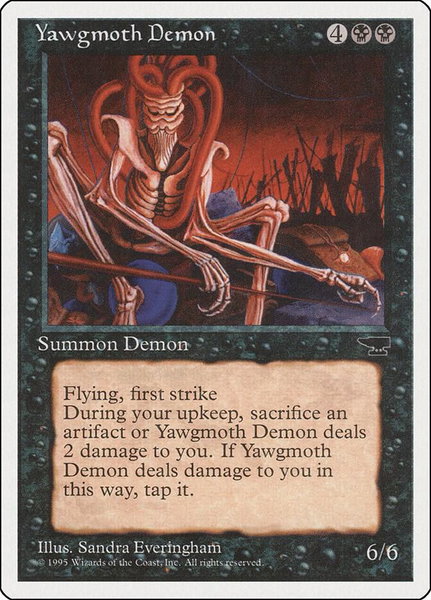 Yawgmoth Demon trading card from Chronicles Yawgmoth Demon - Chronicles Magic: The Gathering trading card