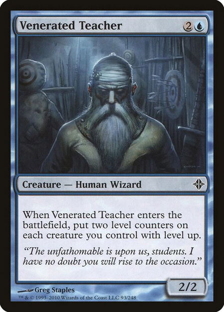 Venerated Teacher - Rise of the Eldrazi Magic: The Gathering trading card
