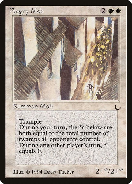 Angry Mob trading card from The Dark Angry Mob - The Dark Magic: The Gathering trading card