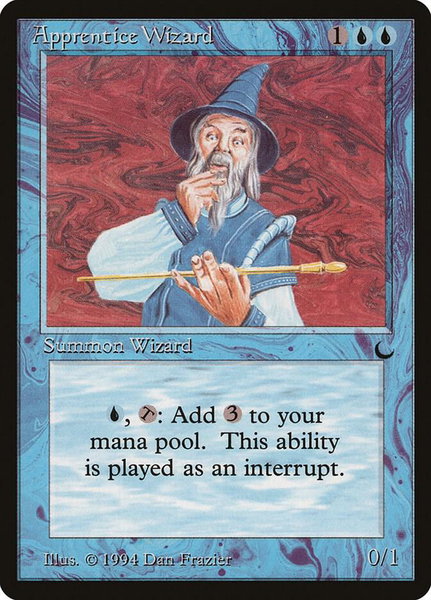 Apprentice Wizard trading card from The Dark Apprentice Wizard - The Dark Magic: The Gathering trading card