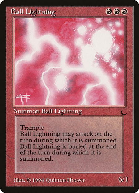 Ball Lightning trading card from The Dark Ball Lightning - The Dark Magic: The Gathering trading card