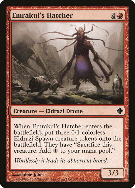 Emrakul's Hatcher trading card from Rise of the Eldrazi Emrakul's Hatcher - Rise of the Eldrazi Magic: The Gathering trading card