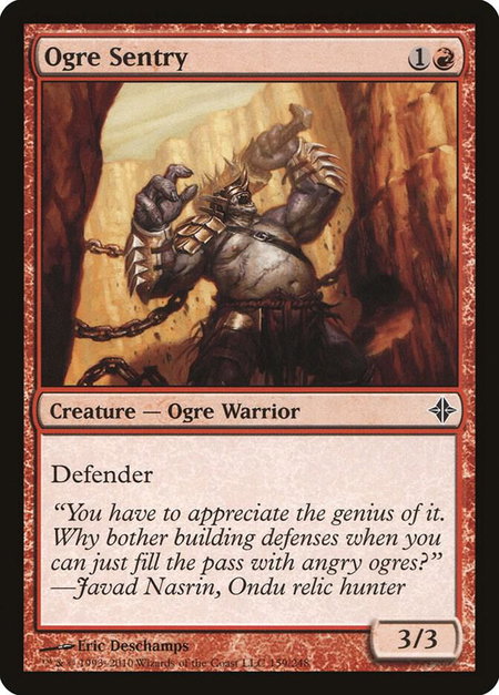 Ogre Sentry trading card from Rise of the Eldrazi Ogre Sentry - Rise of the Eldrazi Magic: The Gathering trading card