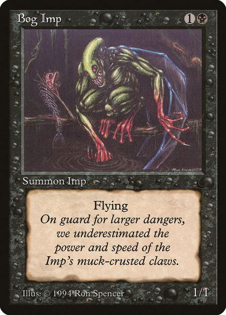 Bog Imp trading card from The Dark Bog Imp - The Dark Magic: The Gathering trading card