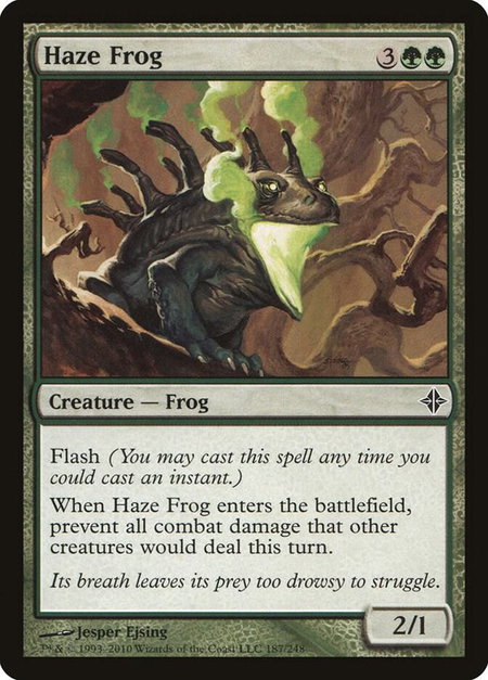Haze Frog trading card from Rise of the Eldrazi Haze Frog - Rise of the Eldrazi Magic: The Gathering trading card