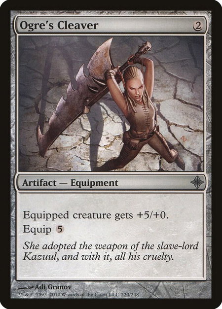 Ogre's Cleaver trading card from Rise of the Eldrazi Ogre's Cleaver - Rise of the Eldrazi Magic: The Gathering trading card