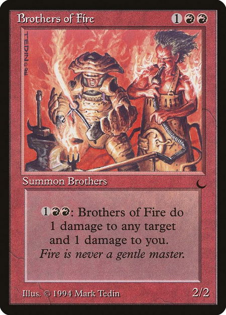 Brothers of Fire trading card from The Dark Brothers of Fire - The Dark Magic: The Gathering trading card