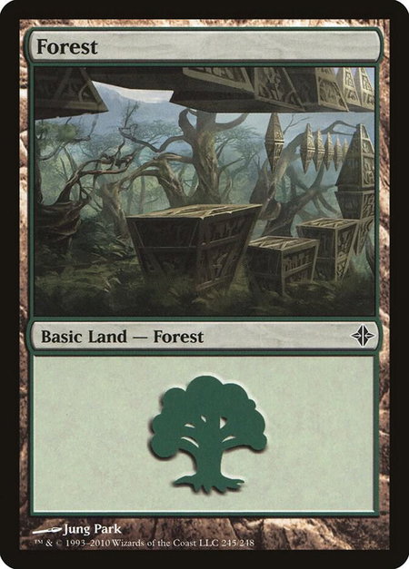 Forest (245) trading card from Rise of the Eldrazi Forest (245) - Rise of the Eldrazi Magic: The Gathering trading card