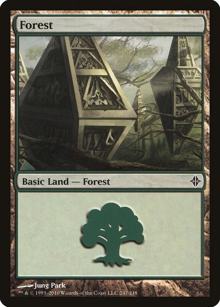 Forest (247) trading card from Rise of the Eldrazi Forest (247) - Rise of the Eldrazi Magic: The Gathering trading card