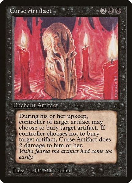 Curse Artifact - The Dark Magic: The Gathering trading card