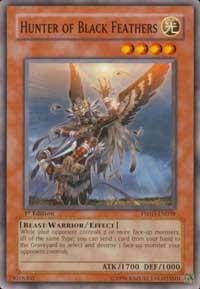 Hunter of Black Feathers trading card from The Shining Darkness Hunter of Black Feathers - The Shining Darkness YuGiOh trading card