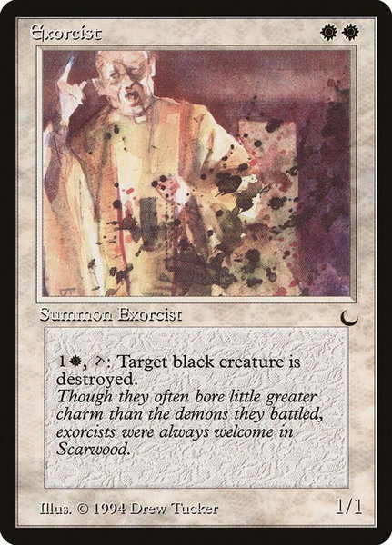 Exorcist trading card from The Dark Exorcist - The Dark Magic: The Gathering trading card