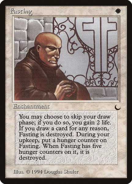 Fasting trading card from The Dark Fasting - The Dark Magic: The Gathering trading card