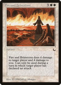 Fire and Brimstone - The Dark (DRK) #9 - Uncommon Magic: The Gathering Trading Card