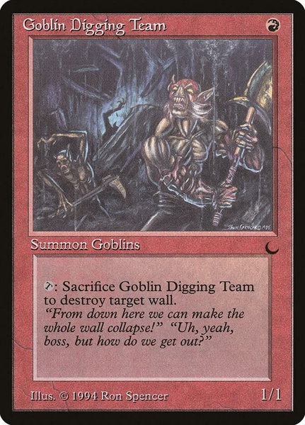 Goblin Digging Team trading card from The Dark Goblin Digging Team - The Dark Magic: The Gathering trading card