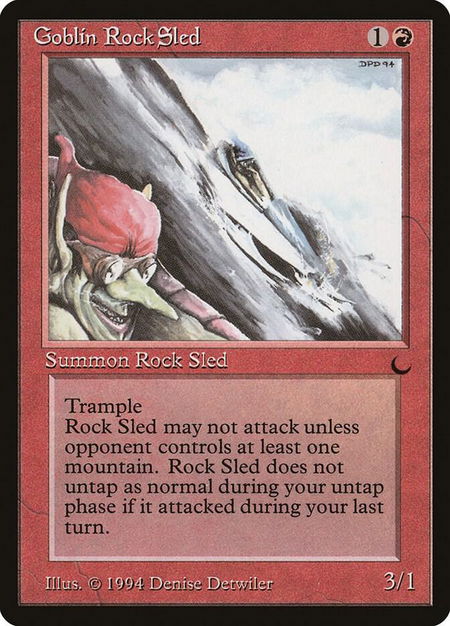 Goblin Rock Sled trading card from The Dark Goblin Rock Sled - The Dark Magic: The Gathering trading card