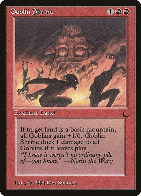 Goblin Shrine trading card from The Dark Goblin Shrine - The Dark Magic: The Gathering trading card