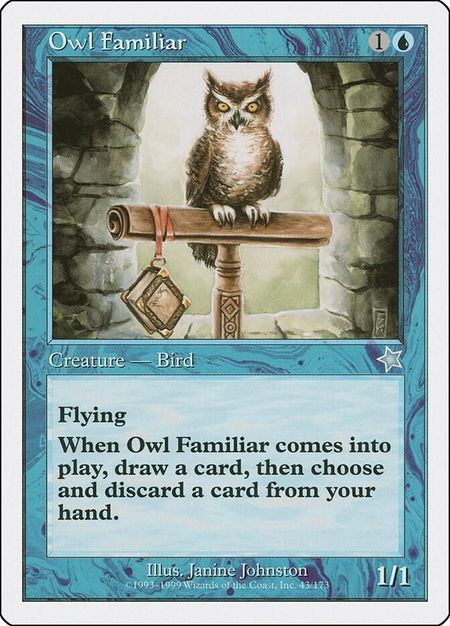 Owl Familiar trading card from Starter 1999 Owl Familiar - Starter 1999 Magic: The Gathering trading card