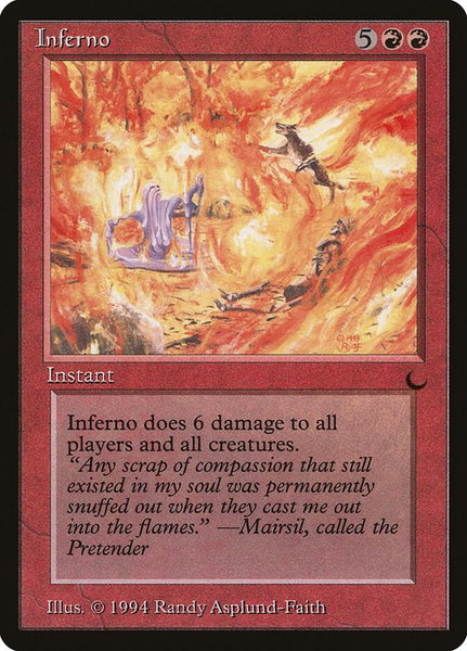 Inferno trading card from The Dark Inferno - The Dark Magic: The Gathering trading card