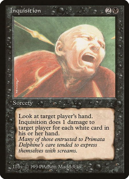Inquisition trading card from The Dark Inquisition - The Dark Magic: The Gathering trading card