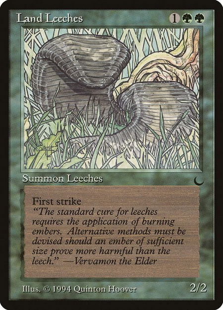 Land Leeches - The Dark Magic: The Gathering trading card
