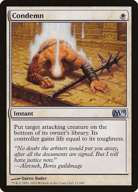 Condemn - Magic 2011 (M11) Magic: The Gathering trading card