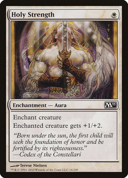 Holy Strength trading card from Magic 2011 (M11) Holy Strength - Magic 2011 (M11) Magic: The Gathering trading card
