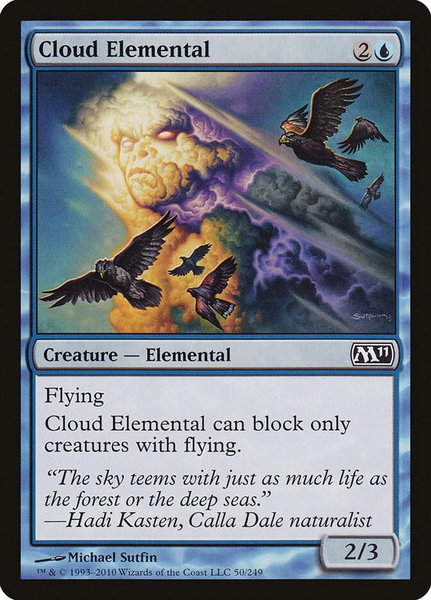 Cloud Elemental trading card from Magic 2011 (M11) Cloud Elemental - Magic 2011 (M11) Magic: The Gathering trading card