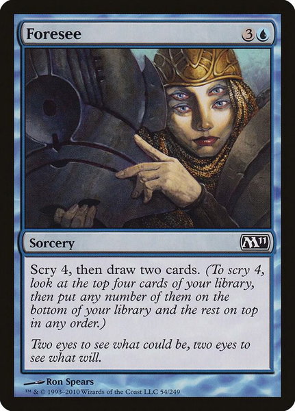 Foresee trading card from Magic 2011 (M11) Foresee - Magic 2011 (M11) Magic: The Gathering trading card