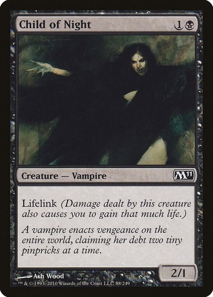 Child of Night trading card from Magic 2011 (M11) Child of Night - Magic 2011 (M11) Magic: The Gathering trading card