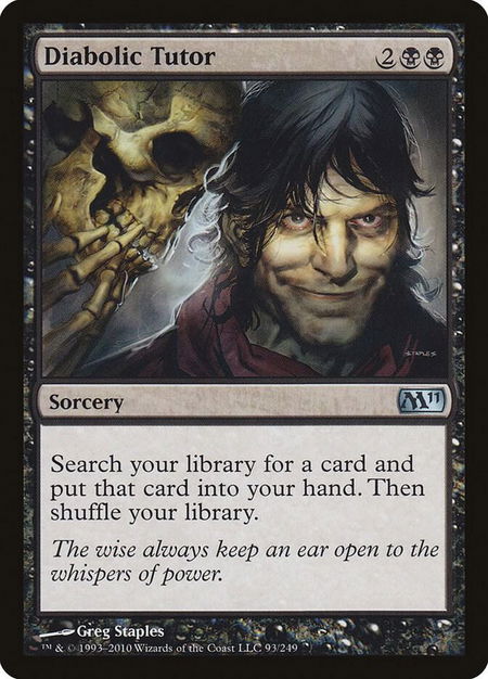 Diabolic Tutor - Magic 2011 (M11) Magic: The Gathering trading card