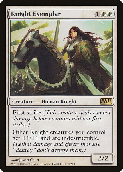 Knight Exemplar trading card from Magic 2011 (M11) Knight Exemplar - Magic 2011 (M11) Magic: The Gathering trading card