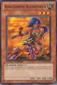 Amazoness Blowpiper trading card from Gold Series 3 Amazoness Blowpiper - Gold Series 3 YuGiOh trading card
