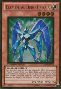 Elemental Hero Prisma trading card from Gold Series 3 Elemental Hero Prisma - Gold Series 3 YuGiOh trading card
