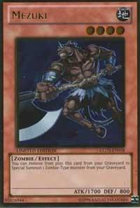 Mezuki trading card from Gold Series 3 Mezuki - Gold Series 3 YuGiOh trading card