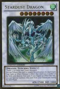 Stardust Dragon trading card from Gold Series 3 Stardust Dragon - Gold Series 3 YuGiOh trading card