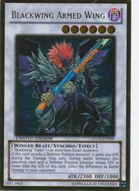 Blackwing Armed Wing trading card from Gold Series 3 Blackwing Armed Wing - Gold Series 3 YuGiOh trading card