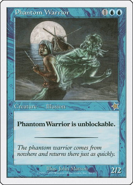 Phantom Warrior trading card from Starter 1999 Phantom Warrior - Starter 1999 Magic: The Gathering trading card