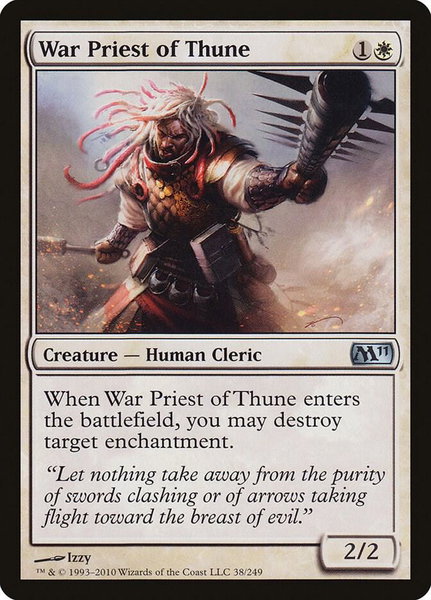 War Priest of Thune trading card from Magic 2011 (M11) War Priest of Thune - Magic 2011 (M11) Magic: The Gathering trading card