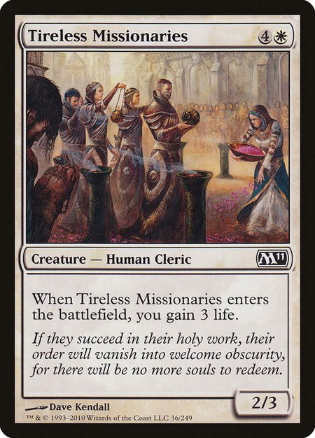 Tireless Missionaries - Magic 2011 (M11) Magic: The Gathering trading card