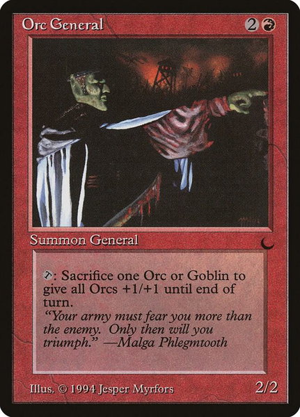 Orc General - The Dark Magic: The Gathering trading card